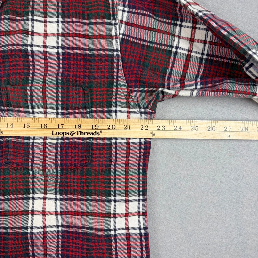 VTG J Crew Oarsman Mens Medium Red Plaid Long Sleeve Flannel Shirt Cotton